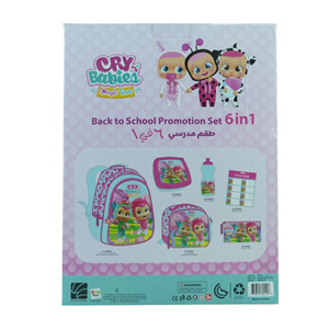 ست 6 در 1 کوله پشتی 40 سانتی Cry Babies مدل Promotion Items 6 in 1 - Cry Babies _کوله پشتی